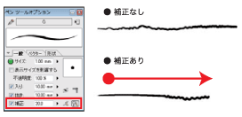 自然なペンタッチ