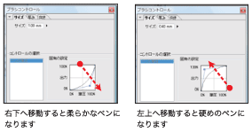 自然なペンタッチ